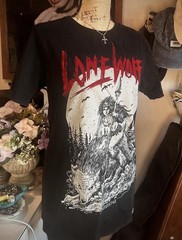 Killstar Lone Wolf Graphic Black Cotton Short Sleeve Crew Neck Men’s T-Shirt