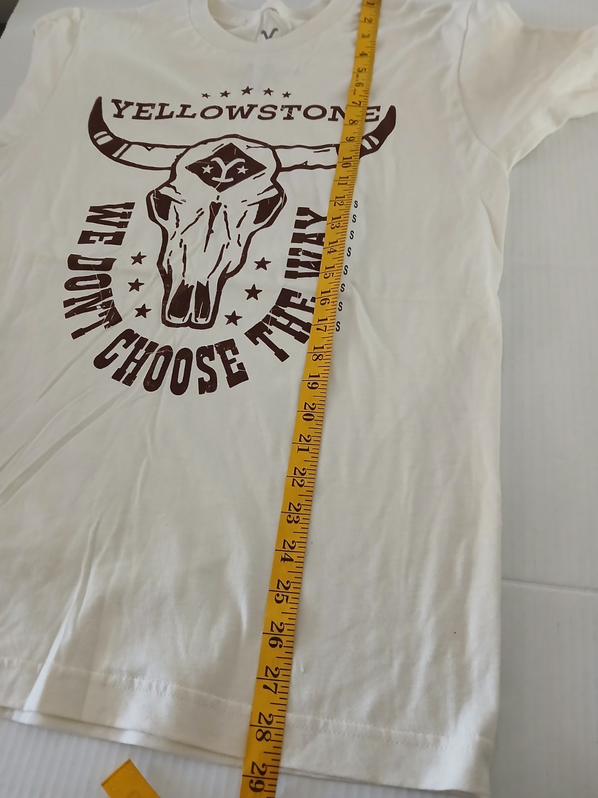 Yellowstone Size S T-Shirt - We Don't Choose the Way Cream Color 100% Cotton gallery