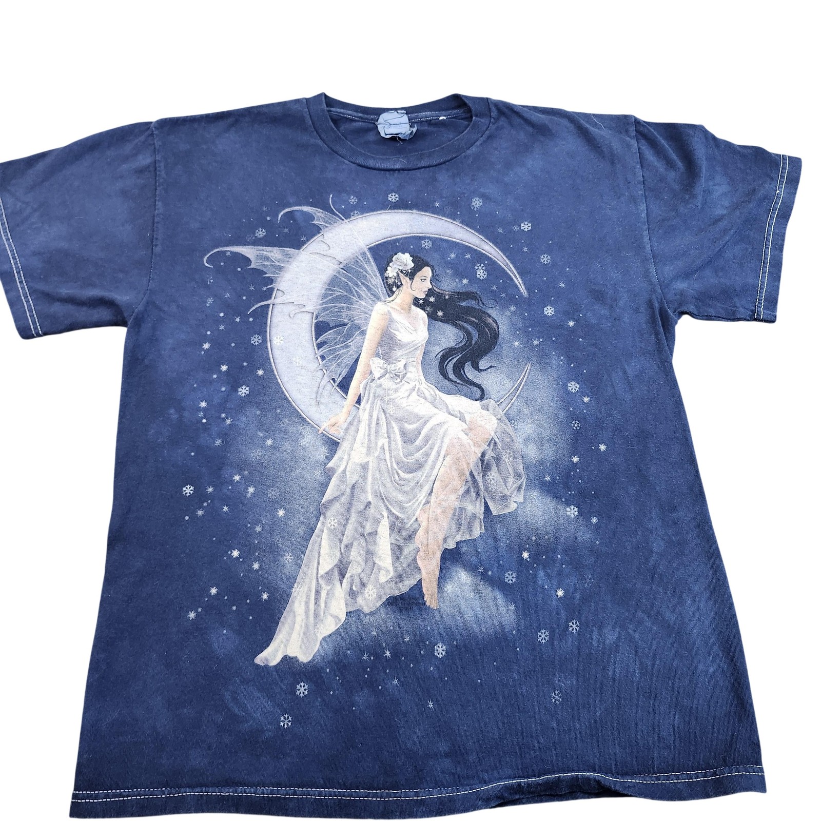 Delta Shirt Mens Medium Blue Fairy Moon Celestial Graphic Tee Fantasy Goddess