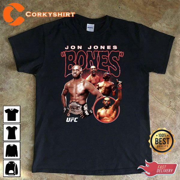 Hot Jon Bones Jones Black Cotton Shirt Men's Short Sleeve Full Sizes Tee ST400 gallery