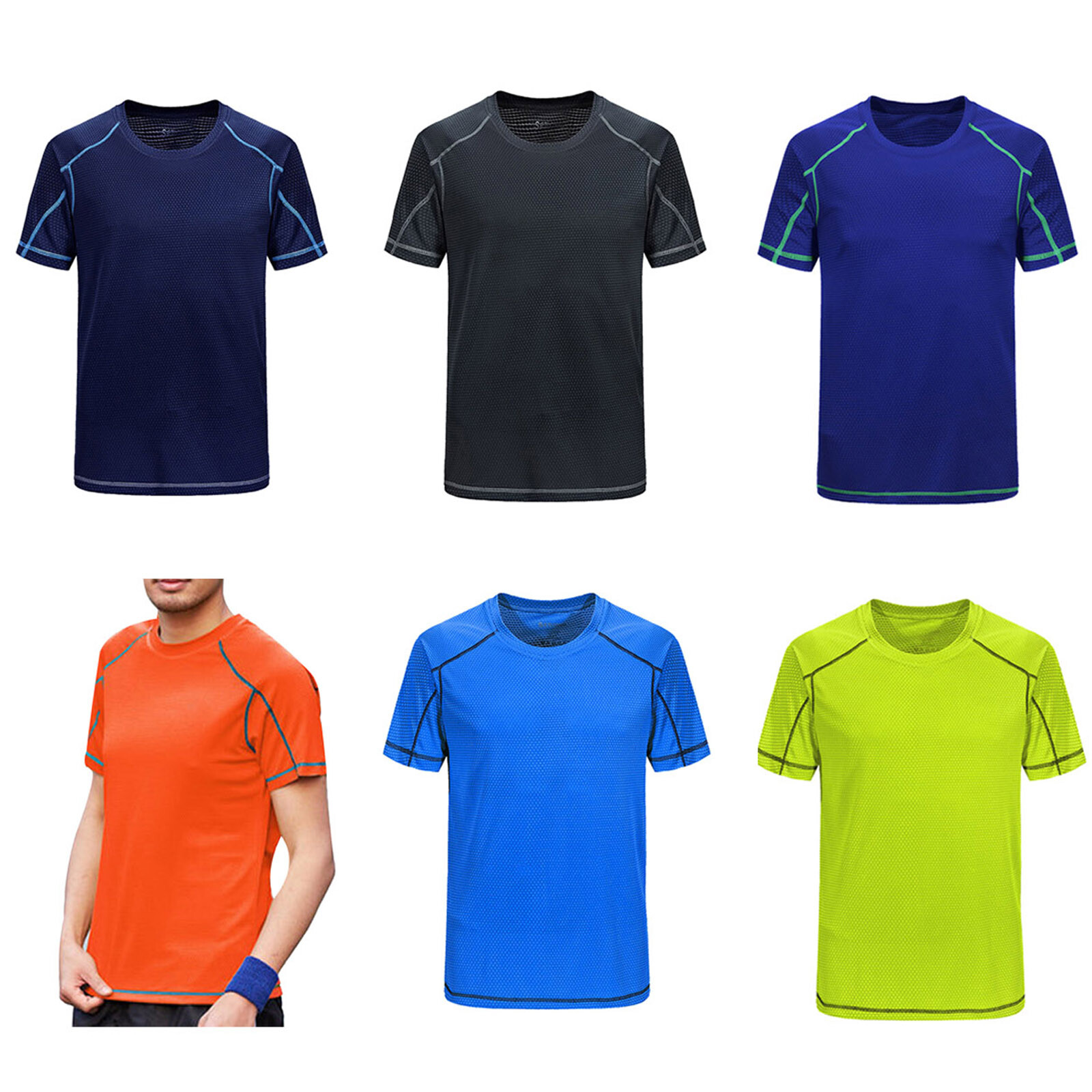 Men's Quick Dry Rash Guard Swim Shirt Sun Protection UPF 50+ T-Shirt Running Top gallery