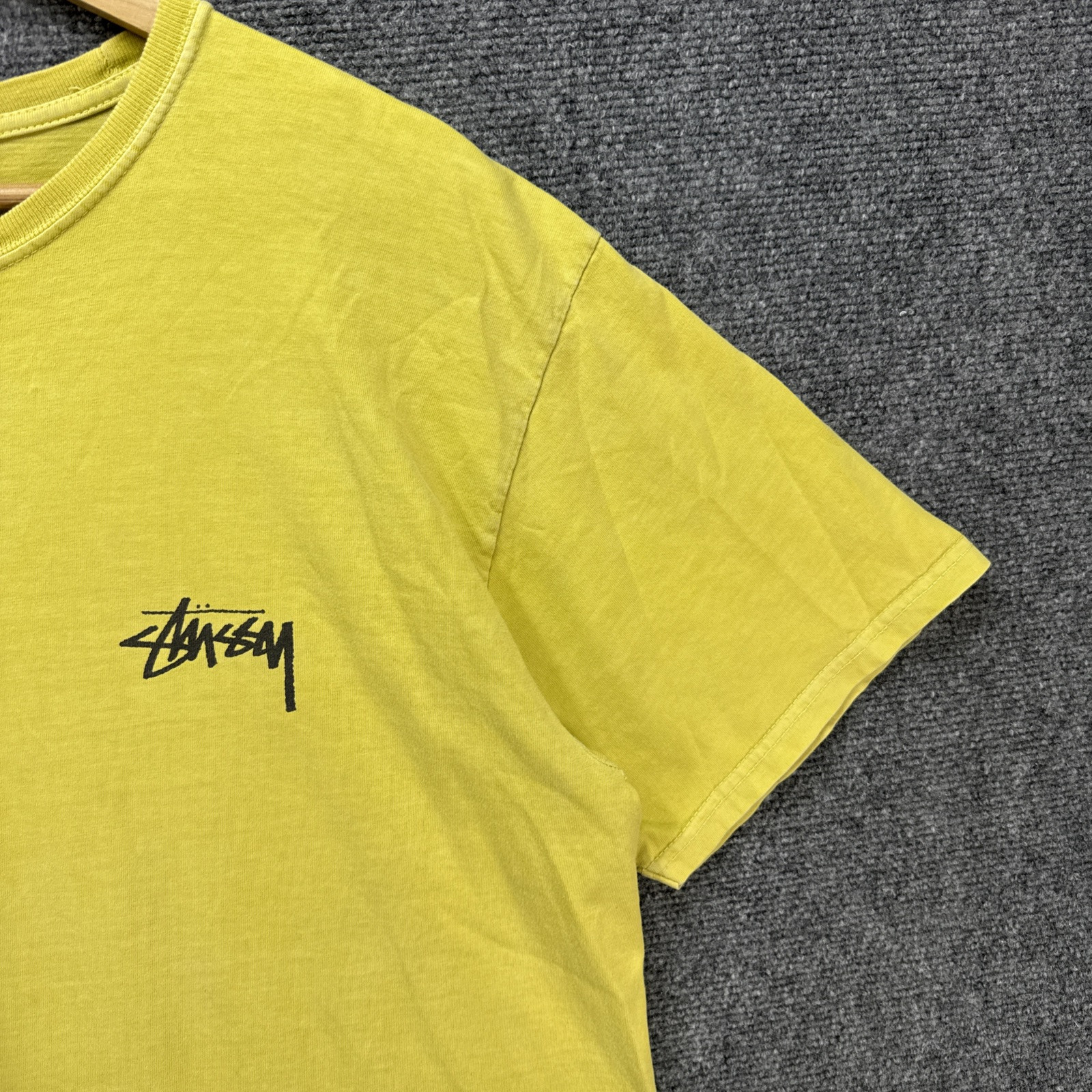 Vintage Stussy Shirt Mens Large Yellow 90s Remixed Classics 8 Ball Eight Skate gallery
