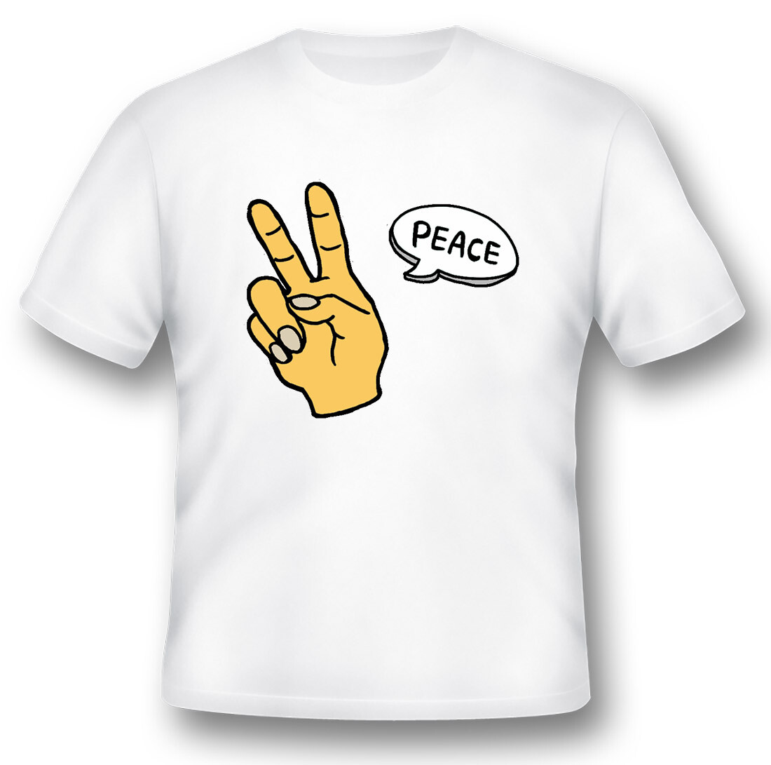 Peace white or black tee shirt