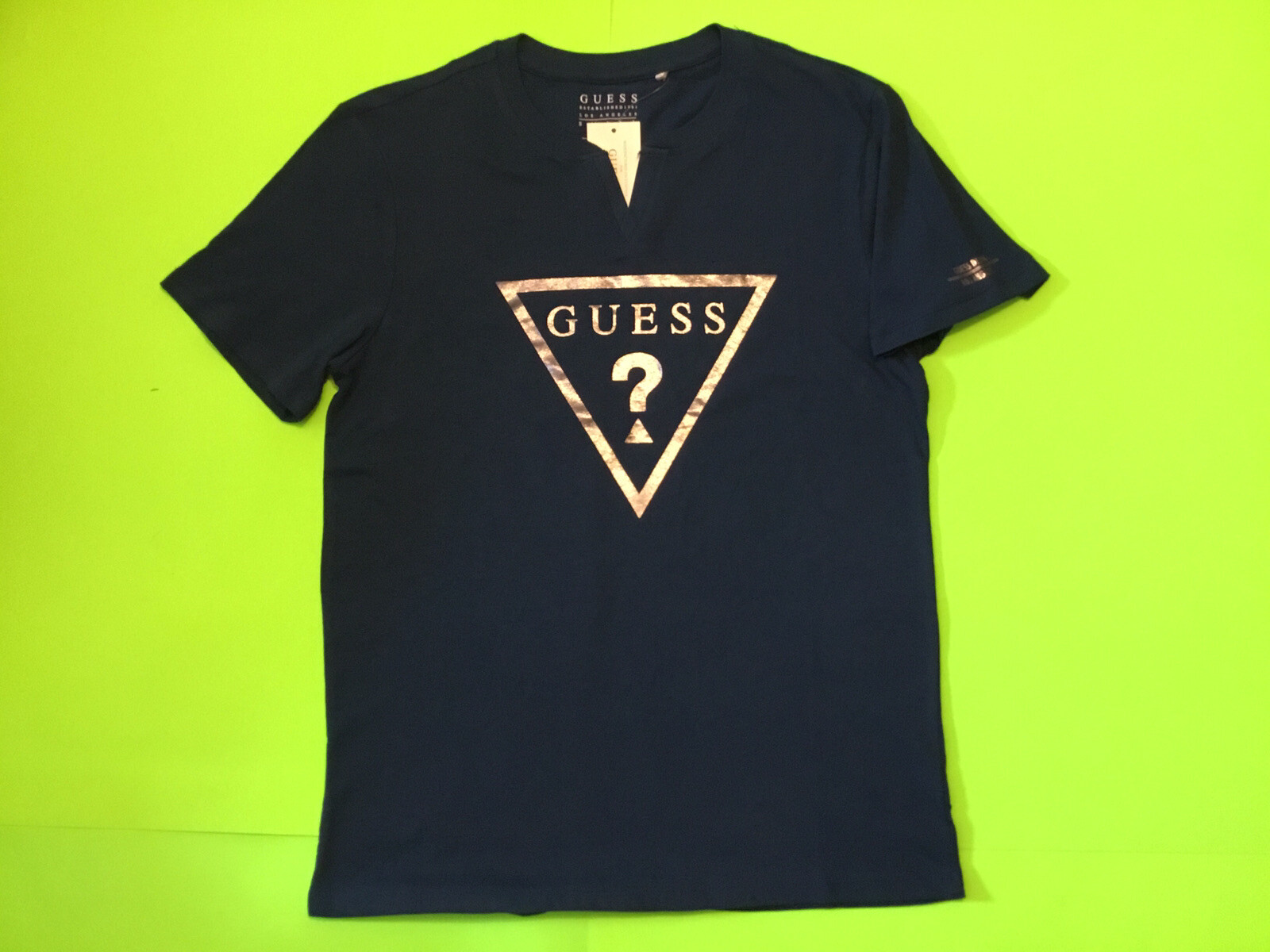 GUESS Los Angeles Men’s Short Sleeve T-Shirt Size LARGE Blue w/Silver Cotton NEW gallery