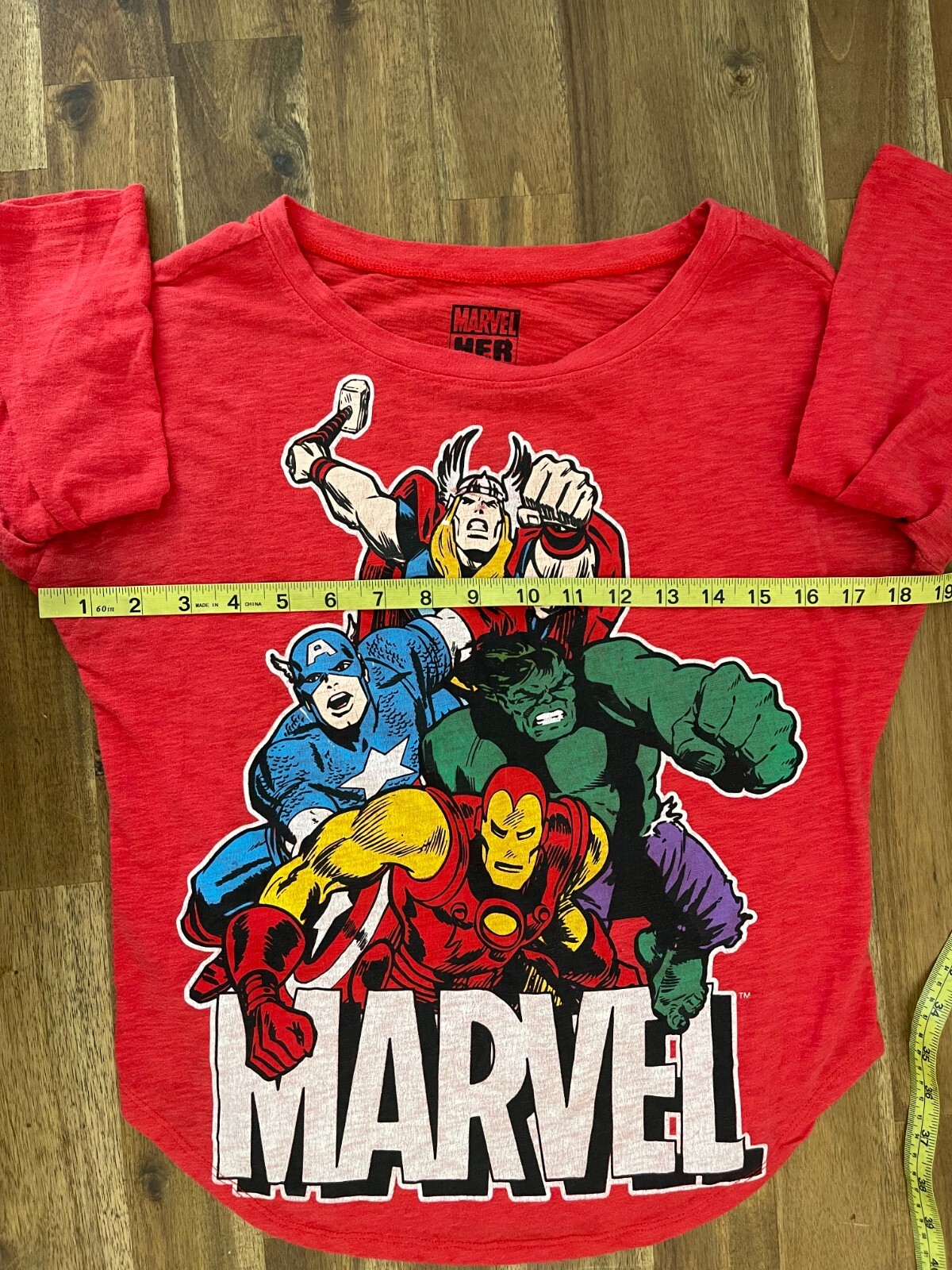 Marvel Heroes Thor Captain America Hulk Iron Man Shirt Red Mens Size XS gallery