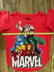 Marvel Heroes Thor Captain America Hulk Iron Man Shirt Red Mens Size XS