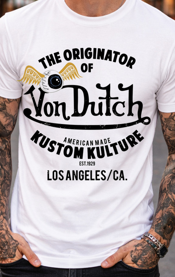 Von Dutch T-Shirt Legendary Gas Oil Graphic Tee Vintage Style Biker Streetwear gallery