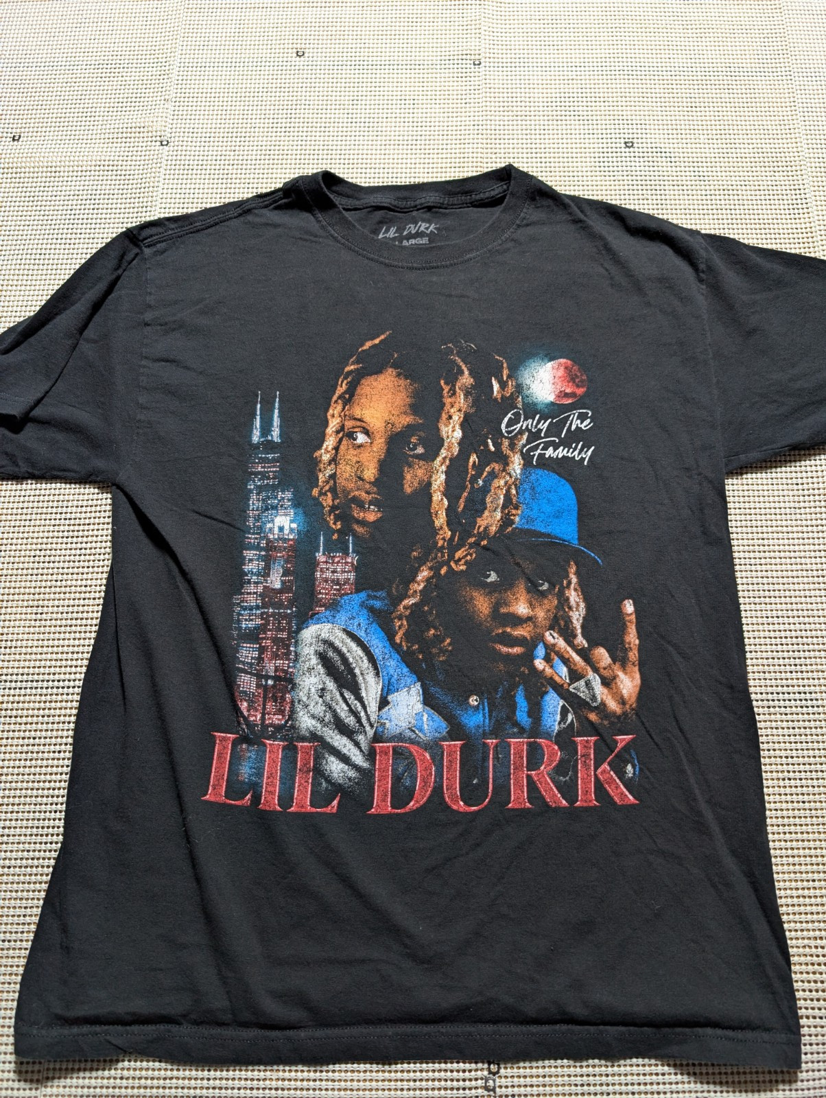 Lil Durk Only The Family OTF T-Shirt Adult Large Rap T Shirt Black Graphic Logo gallery
