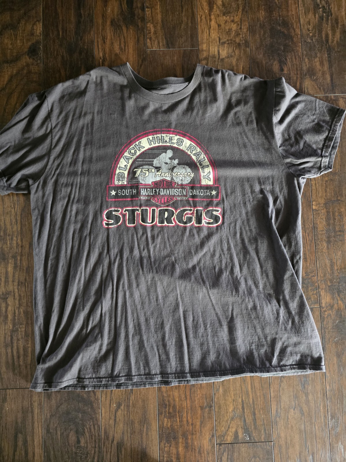 Harley Davidson Sturgis 75th Anniversary T Shirt Gray 3XLT. See Measurements gallery