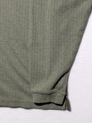Consensus Sportswear Ribbed Henley Long Sleeve Shirt Size L Mossy Green Cotton