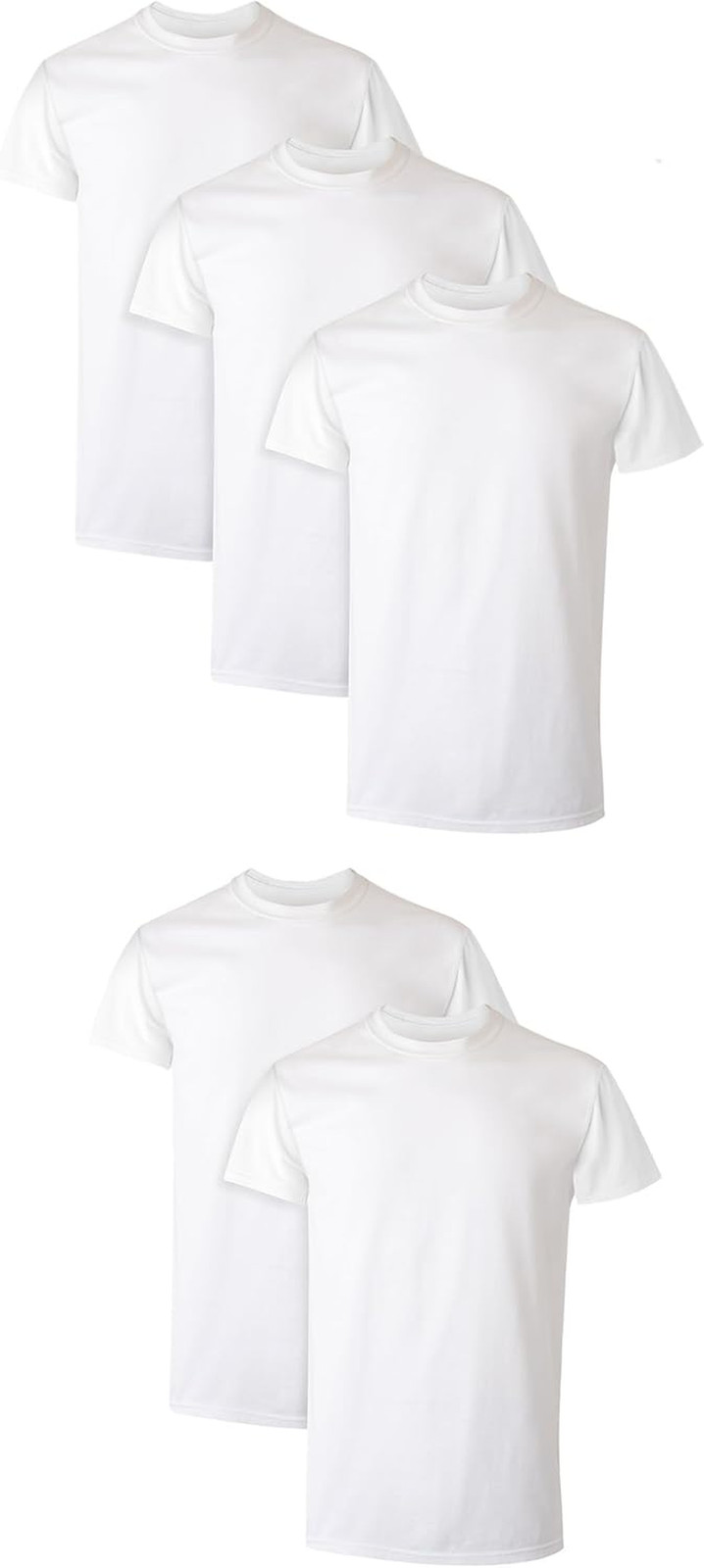 Mens TShirt Pack White Moisture Wicking Crewneck Undershirt 5 Pk gallery