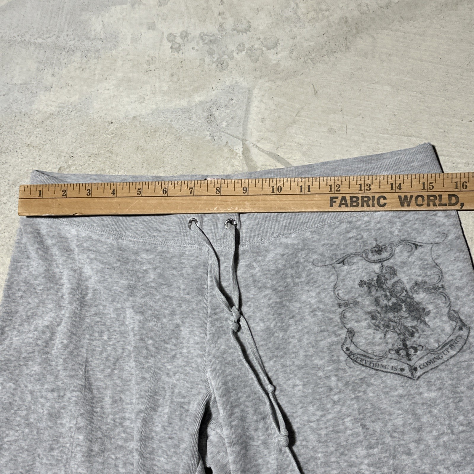Vintage Y2K Juicy Couture Velvet Track Pants Women's Tag Size S Grey Flare gallery