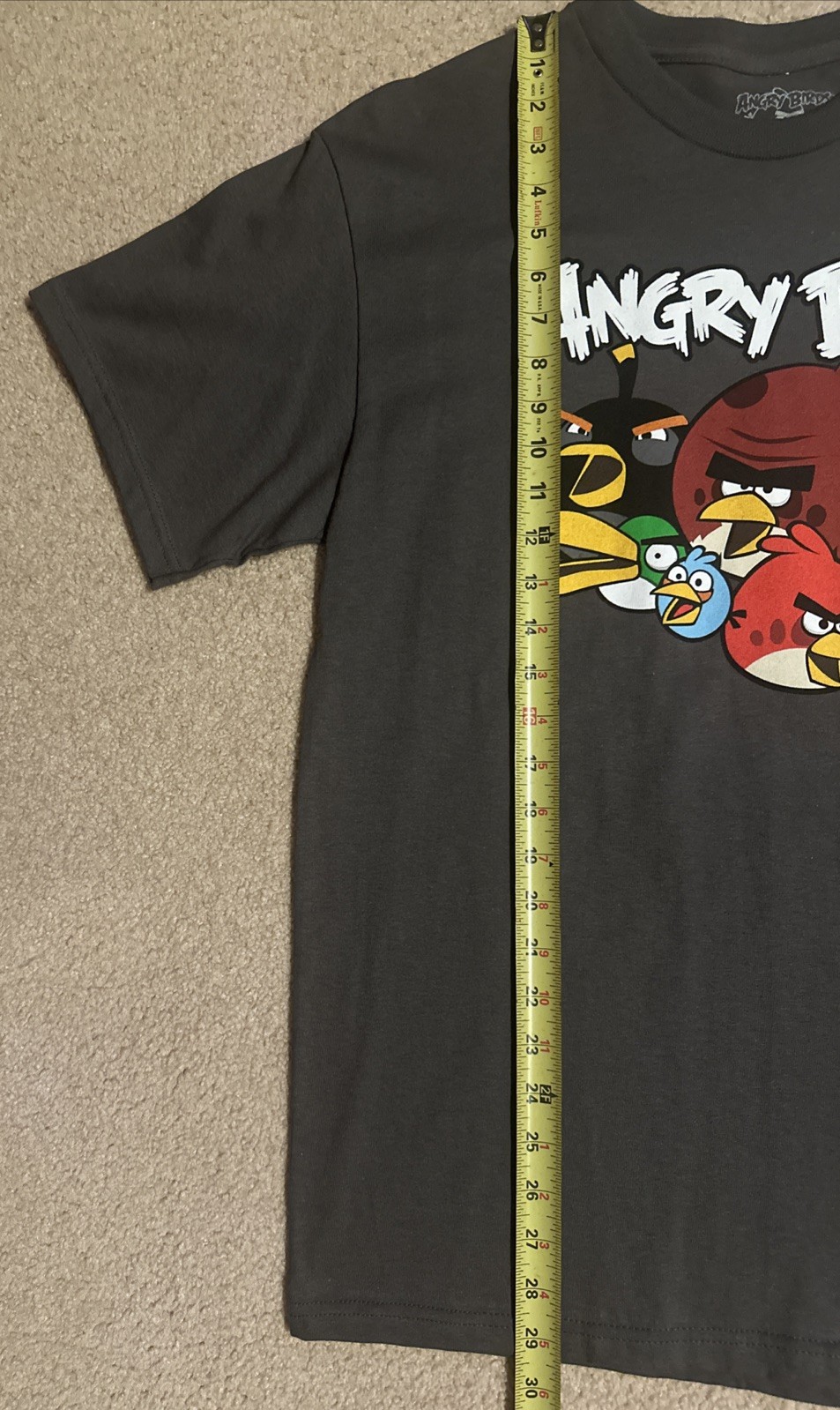 New Vintage 2011 Angry Birds T-shirt Size L Dark Gray Short Sleeve gallery