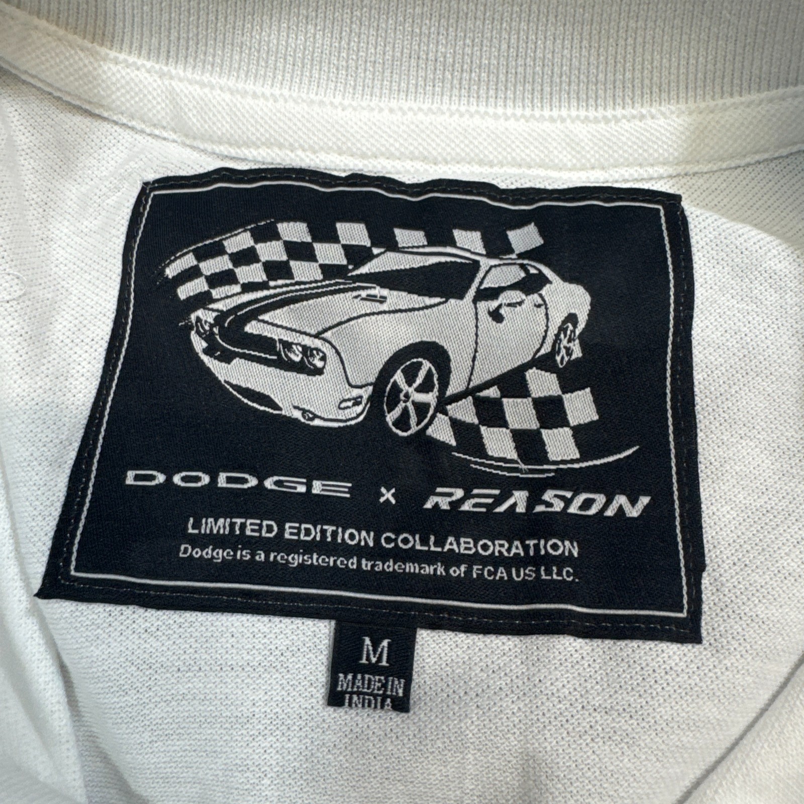 Demon Dodge White Polo Mens Automotive Shirt Embroidered Muscle Car Horsepower