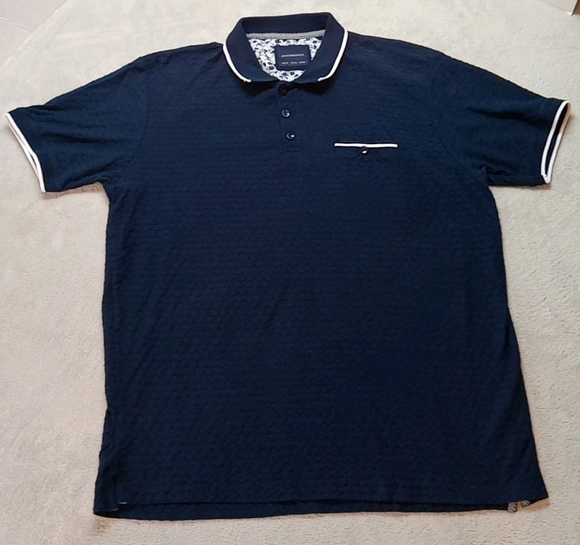 Stitches And Rivets Men’s Size XL Soild Blue Color Shirt 3 Button Stand Collard