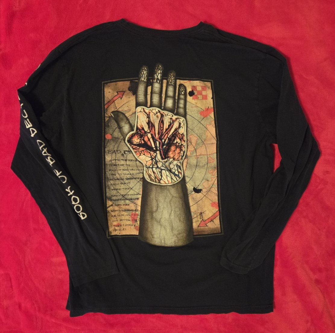 Clutch "Hand" Long Sleeve T-Shirt Book of Bad Decisions Size XL(?) Double Sided gallery