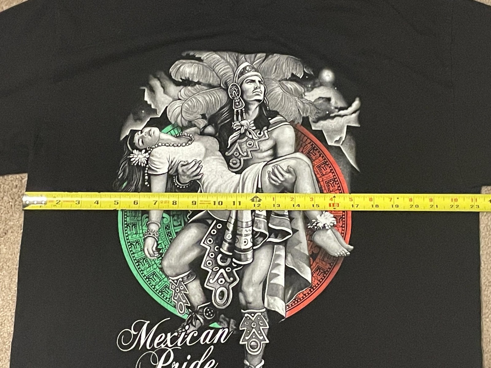 Mexican Pride Shirt Mens XL Black Aztec Warrior Mexico Graphic Tee Alstyle 1301 gallery