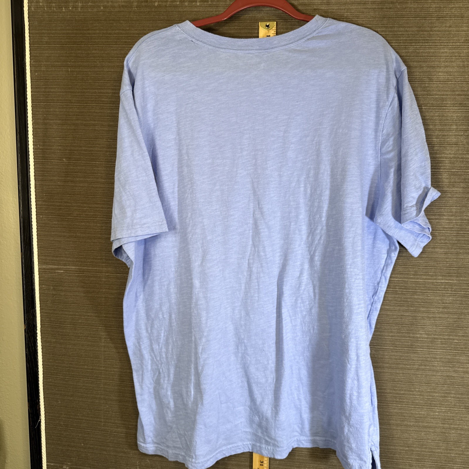 Mens XXL GAP Henley 3 Button Shirt S/S Blue 100% Cotton Relaxed Fit gallery