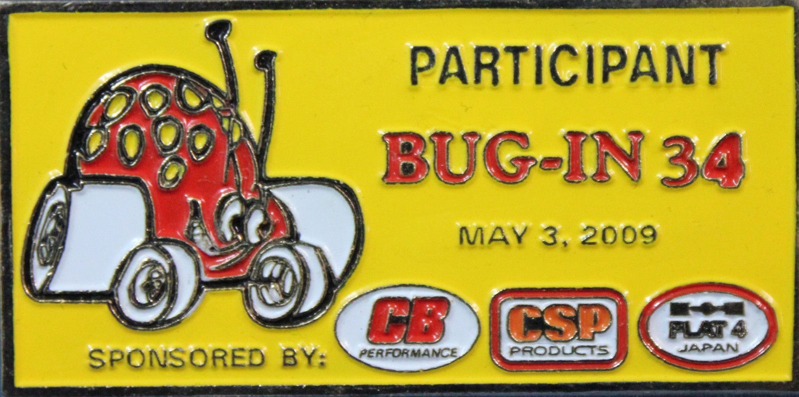 BUG-IN 34 Event Dash Plaque – VW, Volkswagen, Car Show, Drag Racing, Cal-Look