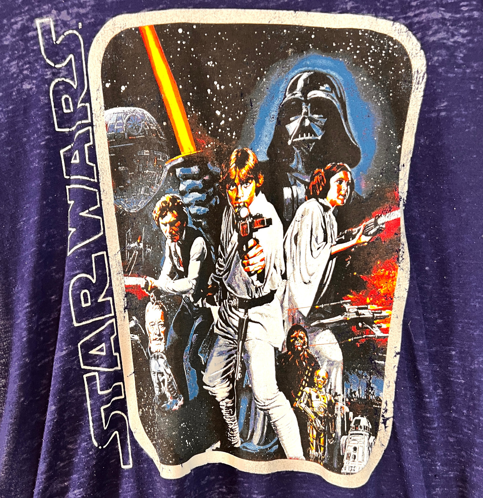 Star Wars Mad Engine T-Shirt Adult Navy Semi-sheer 152% Poly 48% Cotton SIZE XL gallery