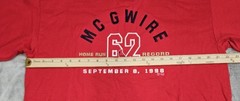 Mark McGwire 62nd Home Run Record T-Shirt 1998 Cardinals Lee Sport Men’s Large