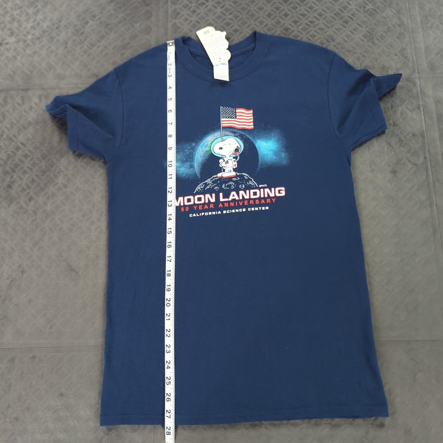 Snoopy Peanuts Shirt Moon Landing 50th Anniversary Blue Short Sleeve Adult Small gallery