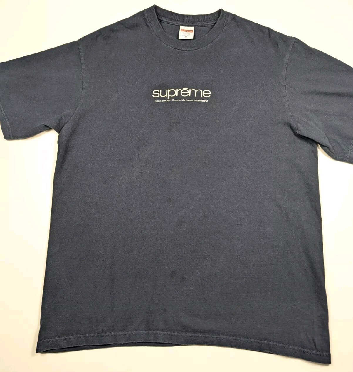 Supreme Five Borroughs New York T-Shirt Black Navy SS21 Men’s Medium