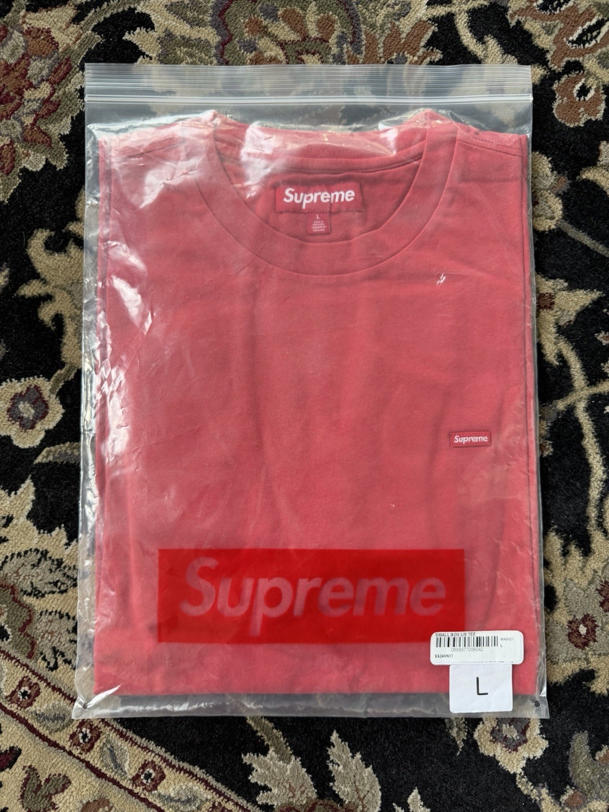 Supreme New York Small Box Logo L/S Tee NWT Red Size Large SS24 Deadstock