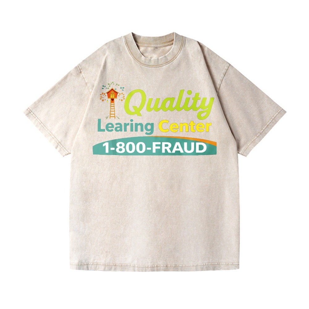 Quality Learning Center 1-800-FRAUD Washed Oversized T-Shirt Funny Meme Tee gallery