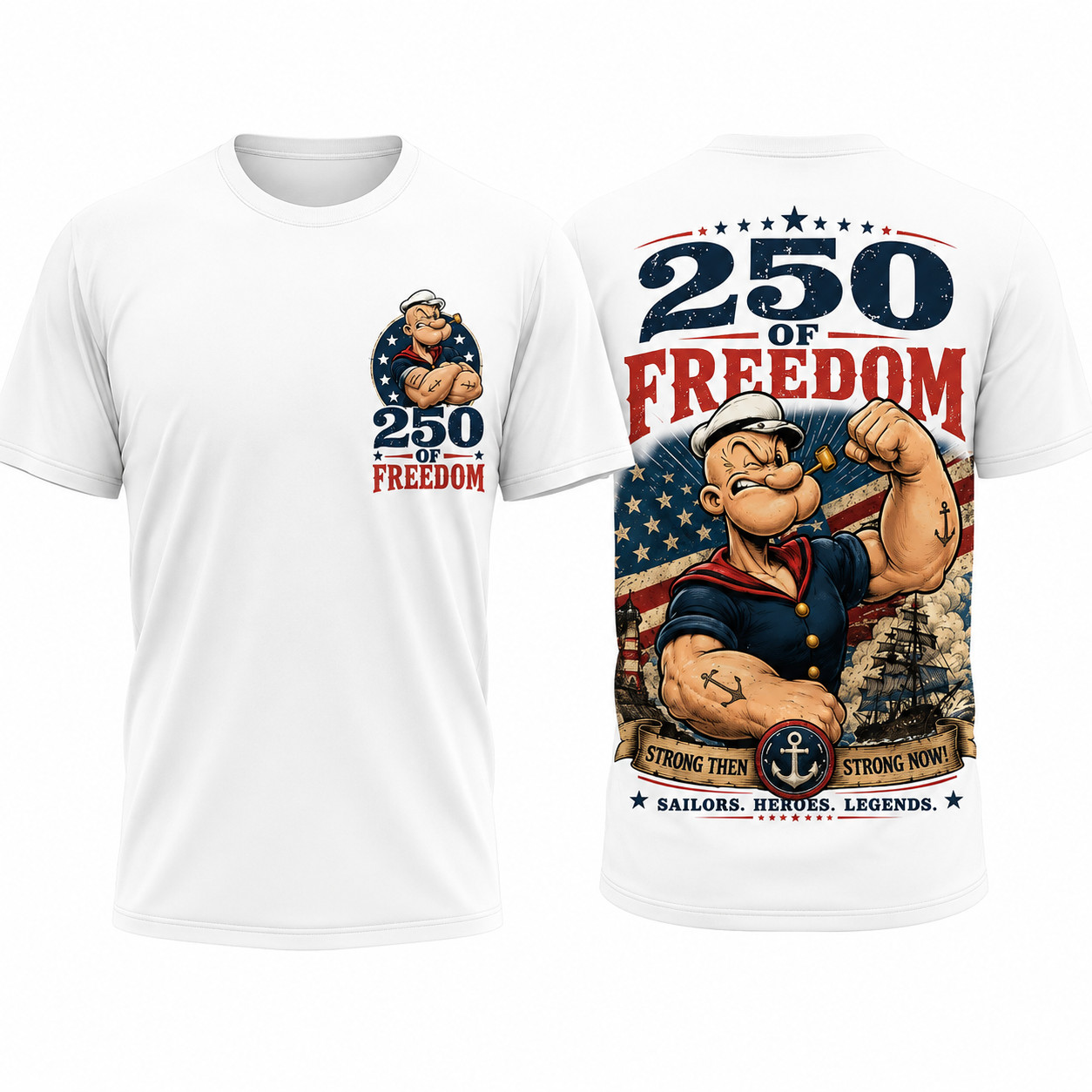 Popeye 250th Anniversary America, US Postal Service 250th years of Freedom Shirt