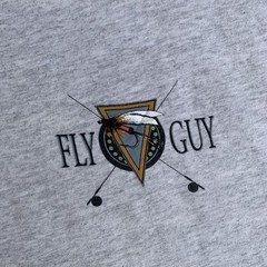 Belton Men’s Vintage Single Stitch Made in USA T Shirt, Angling Fly Guy XXL