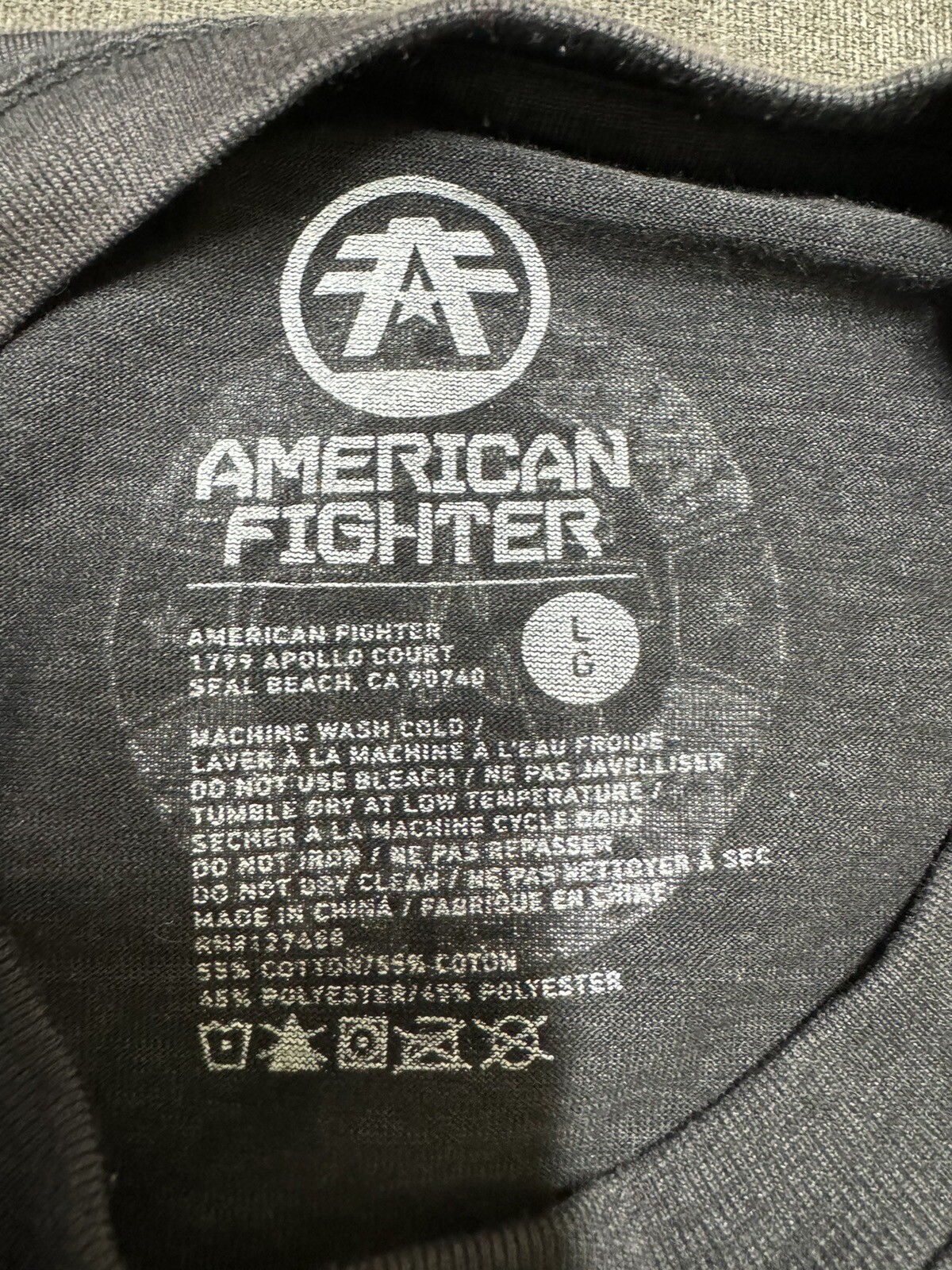 American Fighter T-Shirt Men's L Gray White Orange Short Sleeve Graphic Print gallery