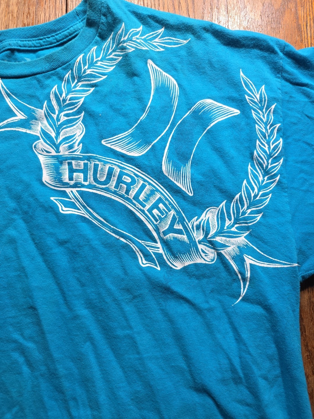 Y2K Vintage Hurley Graphic Short Sleeve T-shirt Grunge Skate Surf XL Blue gallery