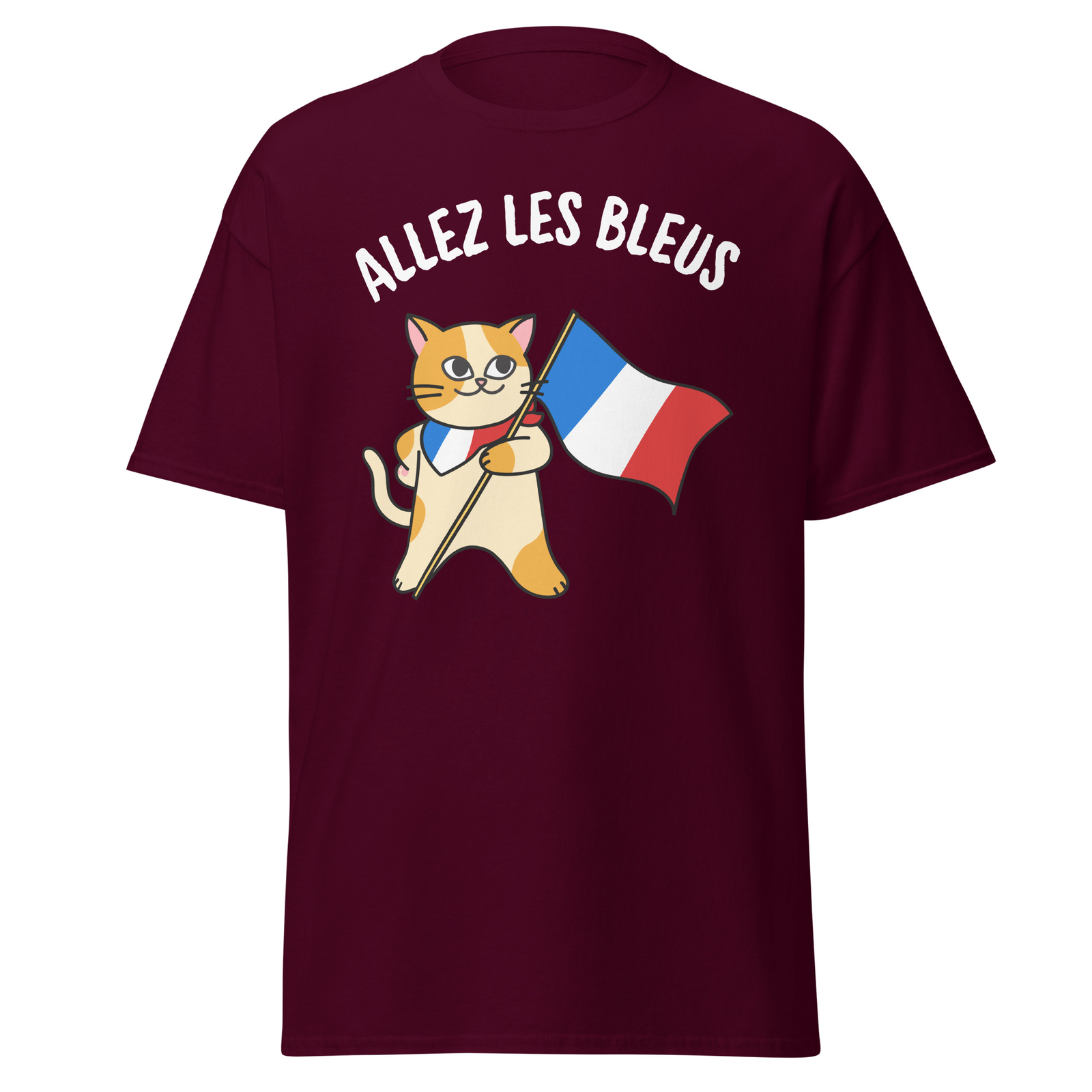 Allez Les Bleus - France Football Soccer Cute Patriotic French Cat T-shirt gallery