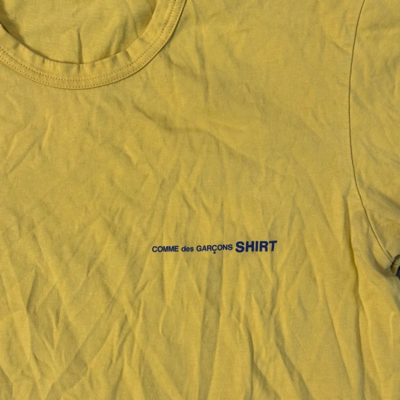 Comme des Garcons T-Shirt Men M Yellow SHIRT Logo Crew Neck Cotton Turkey gallery