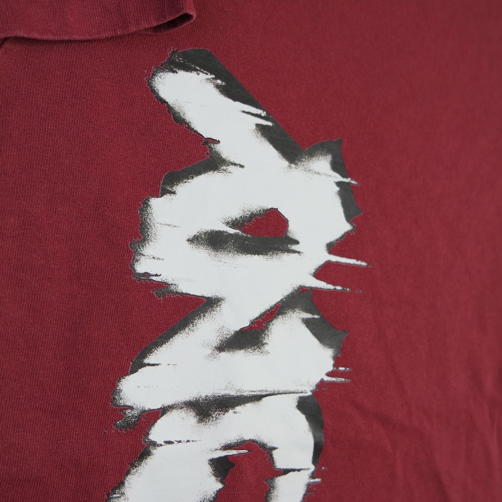 Shaka Wear Super Max Heavy 100% Cotton Maroon Red Graffiti Print Shirt Men’s XL gallery