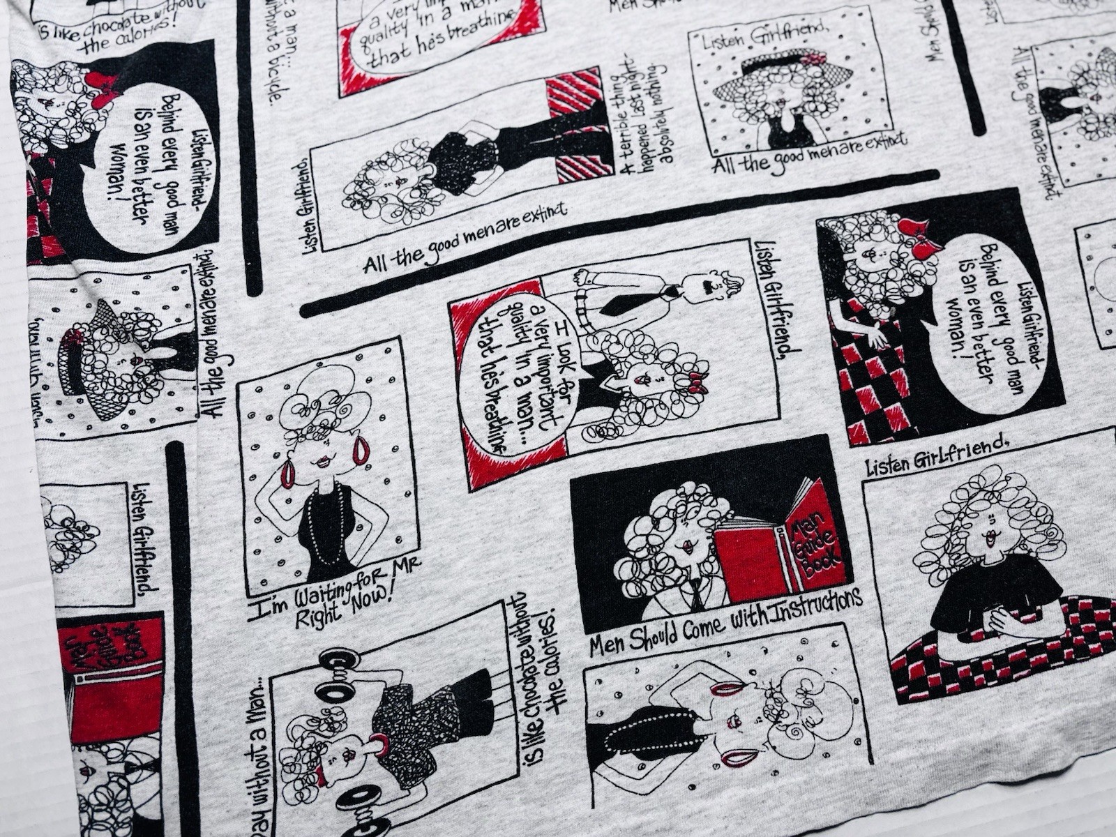 Vintage 90s Single Stitch AOP Comic Graphic T Shirt Oversized XL Humor Novelty gallery