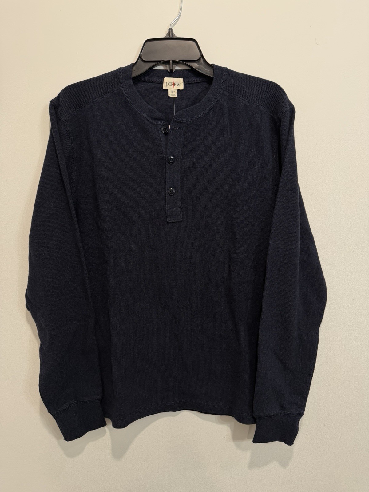 J Crew Men Navy Jacquard rib-knit henley Size Small MSRP $98 gallery
