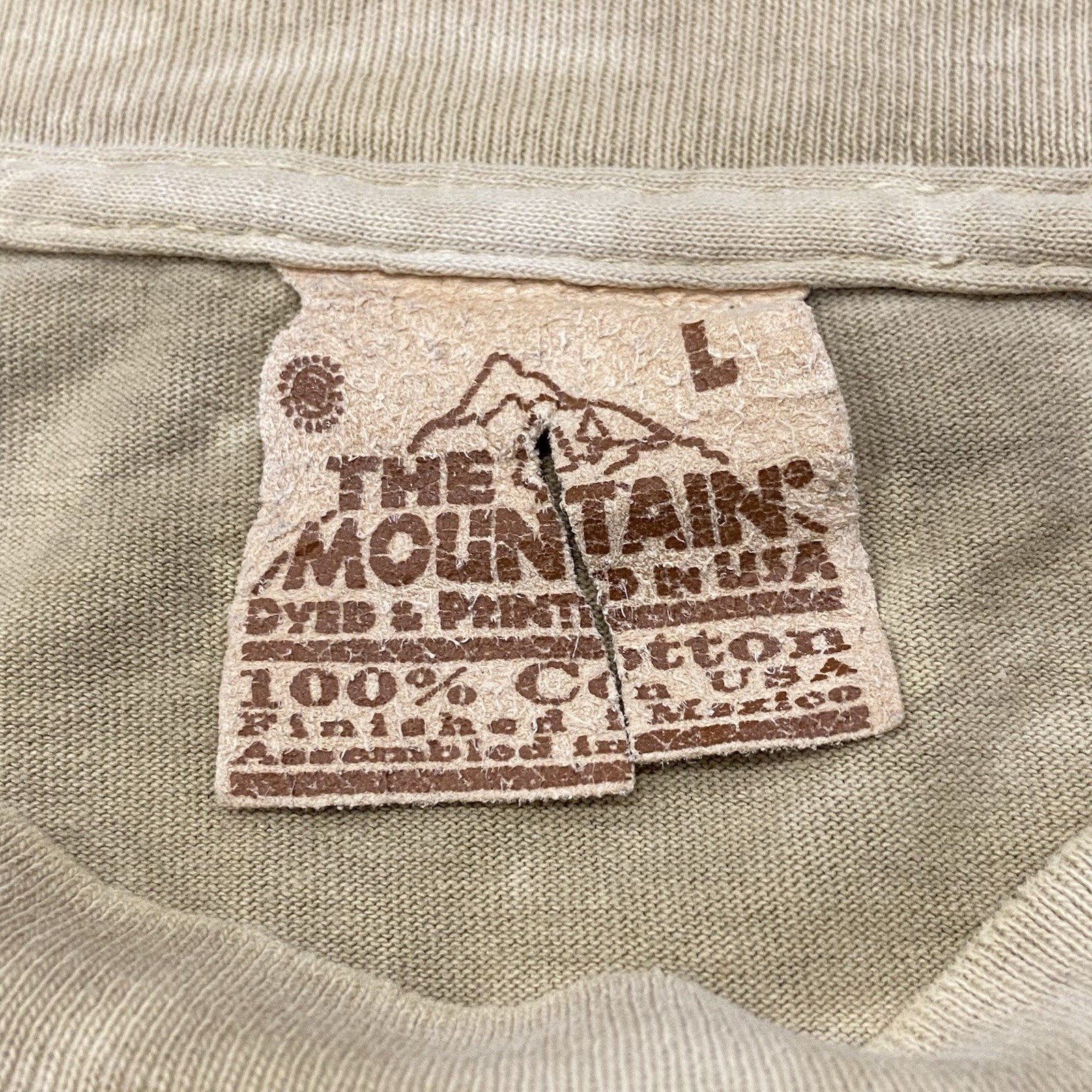 Vintage The Mountain T Shirt Large Leather Tag Grand Canyon Tribal USA Y2K Rare gallery