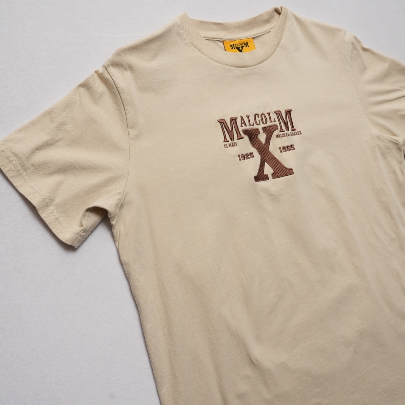 Shoe Palace Malcolm X Graphic Tee Mens S Tan Embroidered Streetwear Shirt gallery