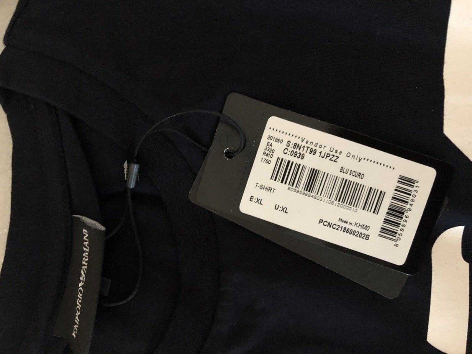 Emporio Armani Black Men's Cotton T-Shirt, Borgonuovo'11,Size M*L*XL*XXL,3XL gallery
