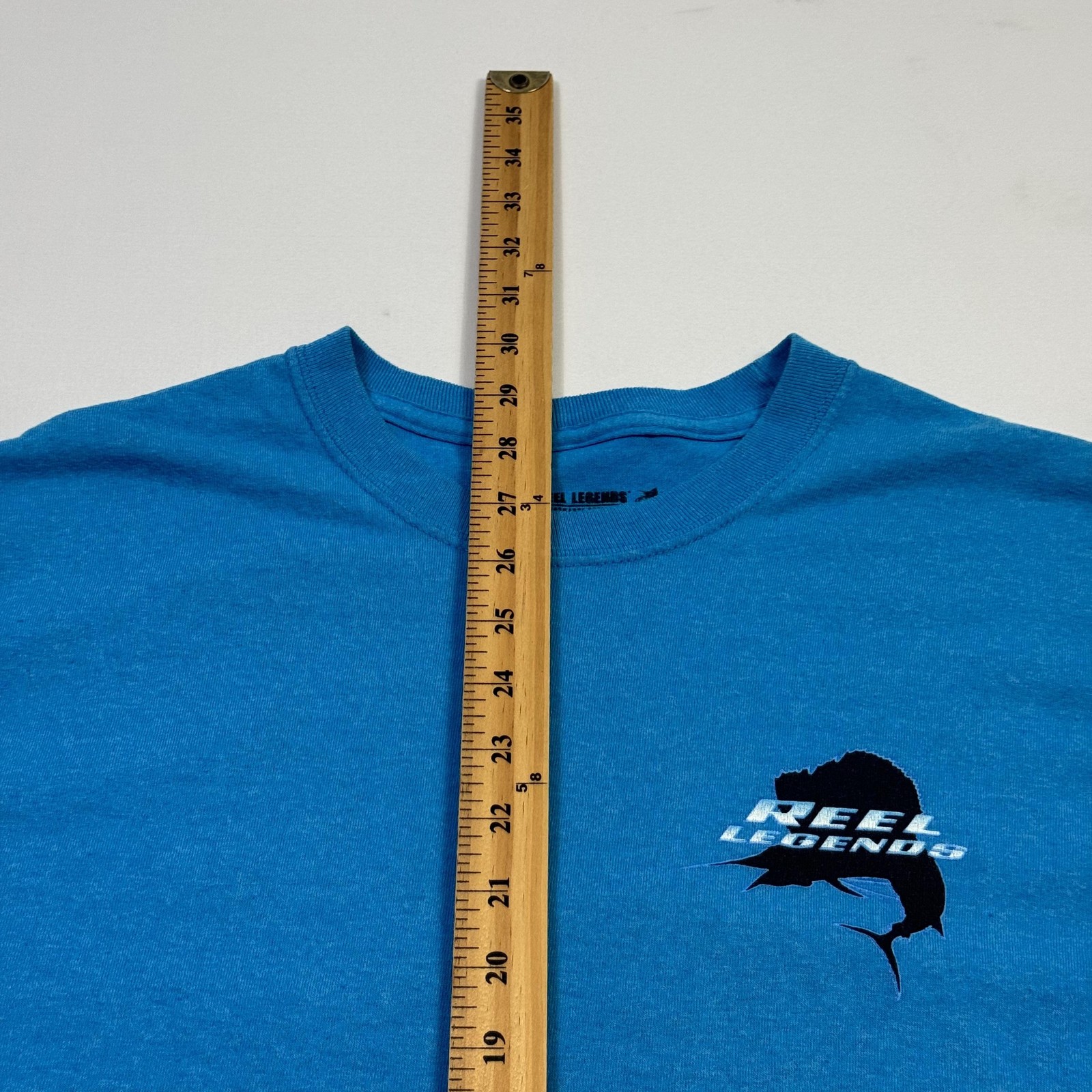 Reel Legends Shirt Mens Large Blue Offshore Fishing Graphic Short Sleeve Marlin gallery