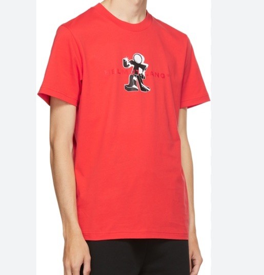 Helmut Lang Men’s Figure Logo Tee Crewneck T-Shirt Size: XXL