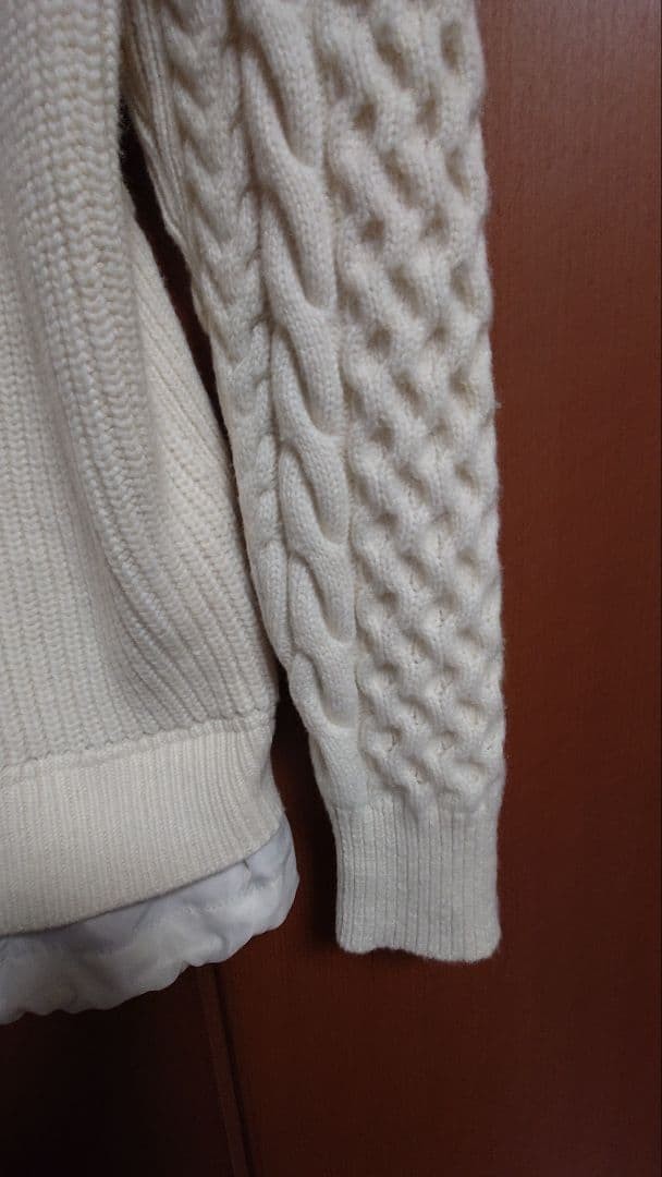 Diesel Aran pattern thick knit with drawstring hem, nylon x wool. gallery