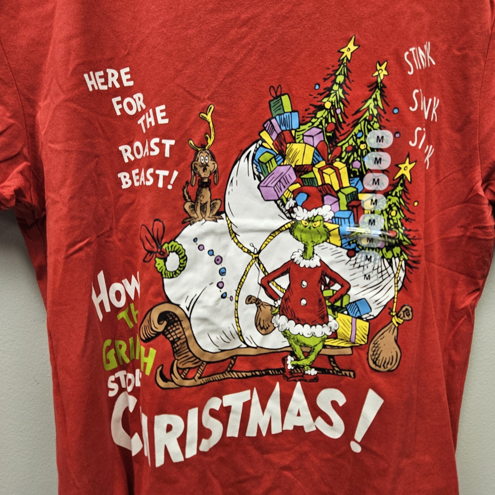 Unisex How The Grinch Stole Christmas T-Shirt Red / Dr. Seuss / Size Medium NWT gallery