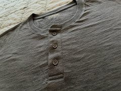 Vince sphere dark grey long sleeve henley shirt L mens NEW MS1309385
