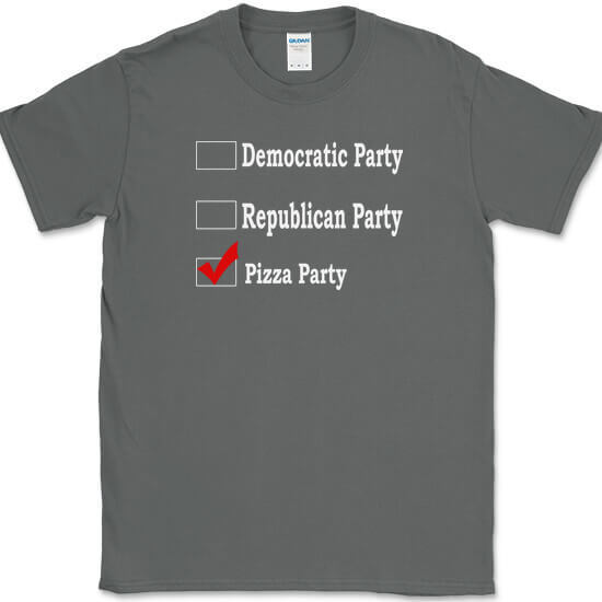 Republican Party Democrat Party Pizza Party T-Shirt Funny Political Food Tee gallery