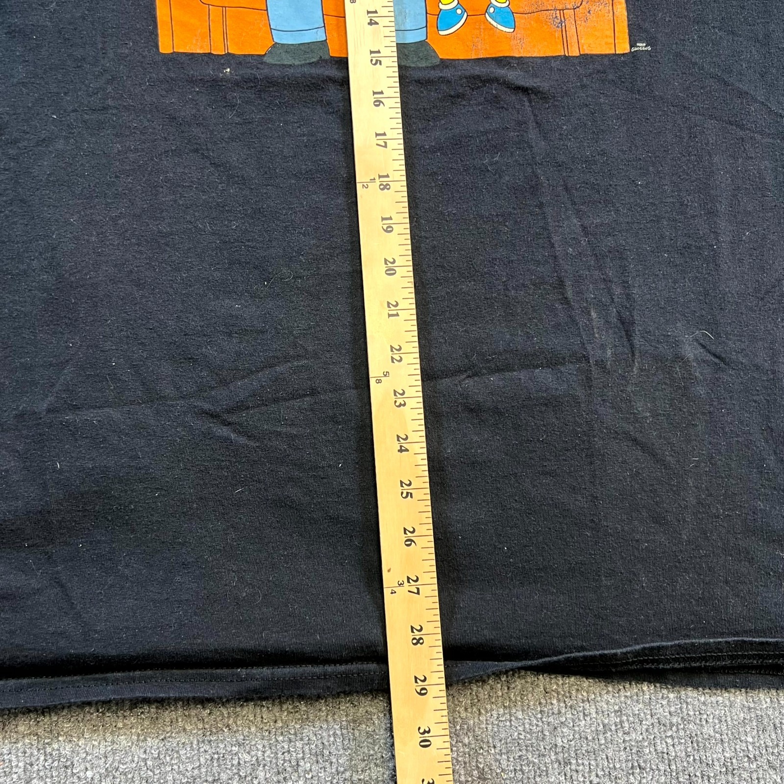 The Simpsons T-Shirt Mens 2XL Black Cotton Graphic Homer And Bart On A Couch gallery