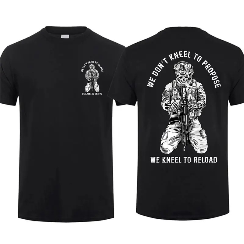 Tactical Gear We Don’t Kneel to Propose We Kneel to Reload T-shirt, Unisex Short