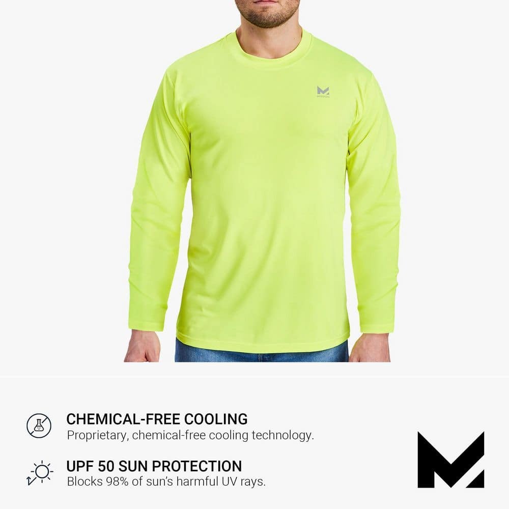 Mission Unisex Large Hi Vis Yellow Cooling Long Sleeve Performance Shirt gallery